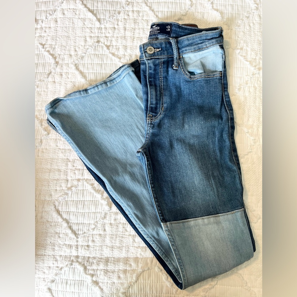 Hollister color block flare jeans size 24